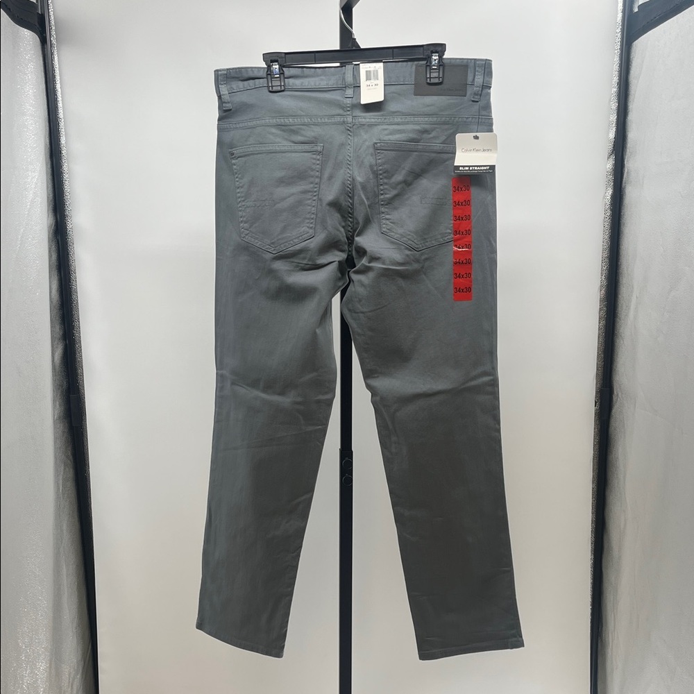 Calvin Klein Men's Slate Gray Slim Straight Jeans